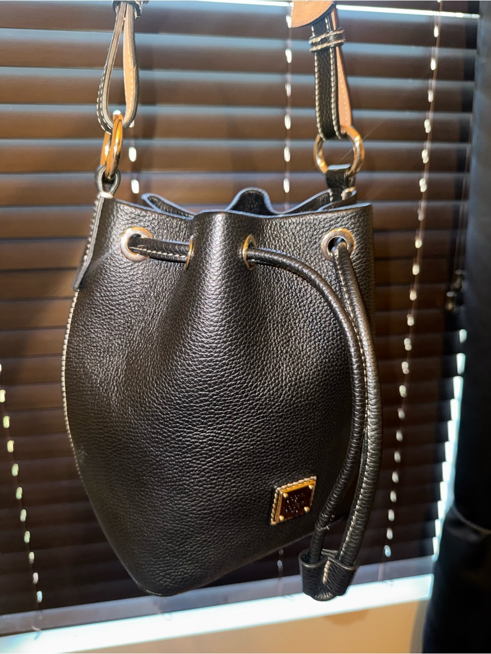 Dooney and Bourke Luca  Leather Drawstring Bucket Bag